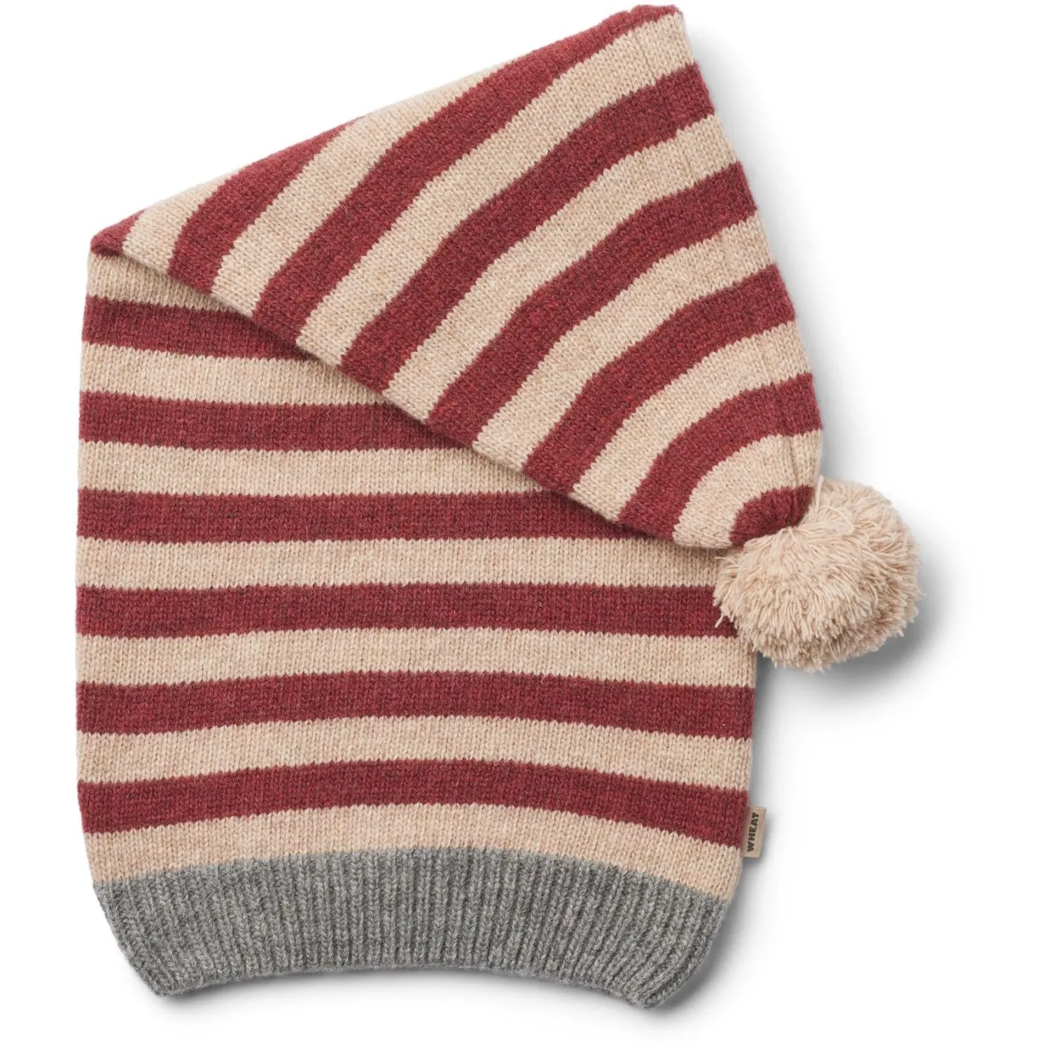 Wheat Red Stripe Knitted Christmas Hat