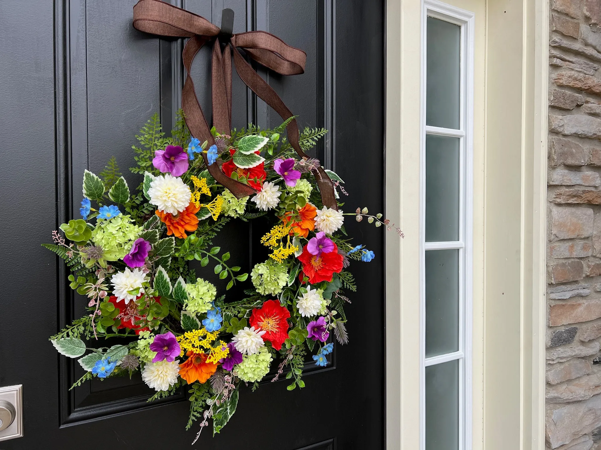 Whimsical Colorful Garden Wreath