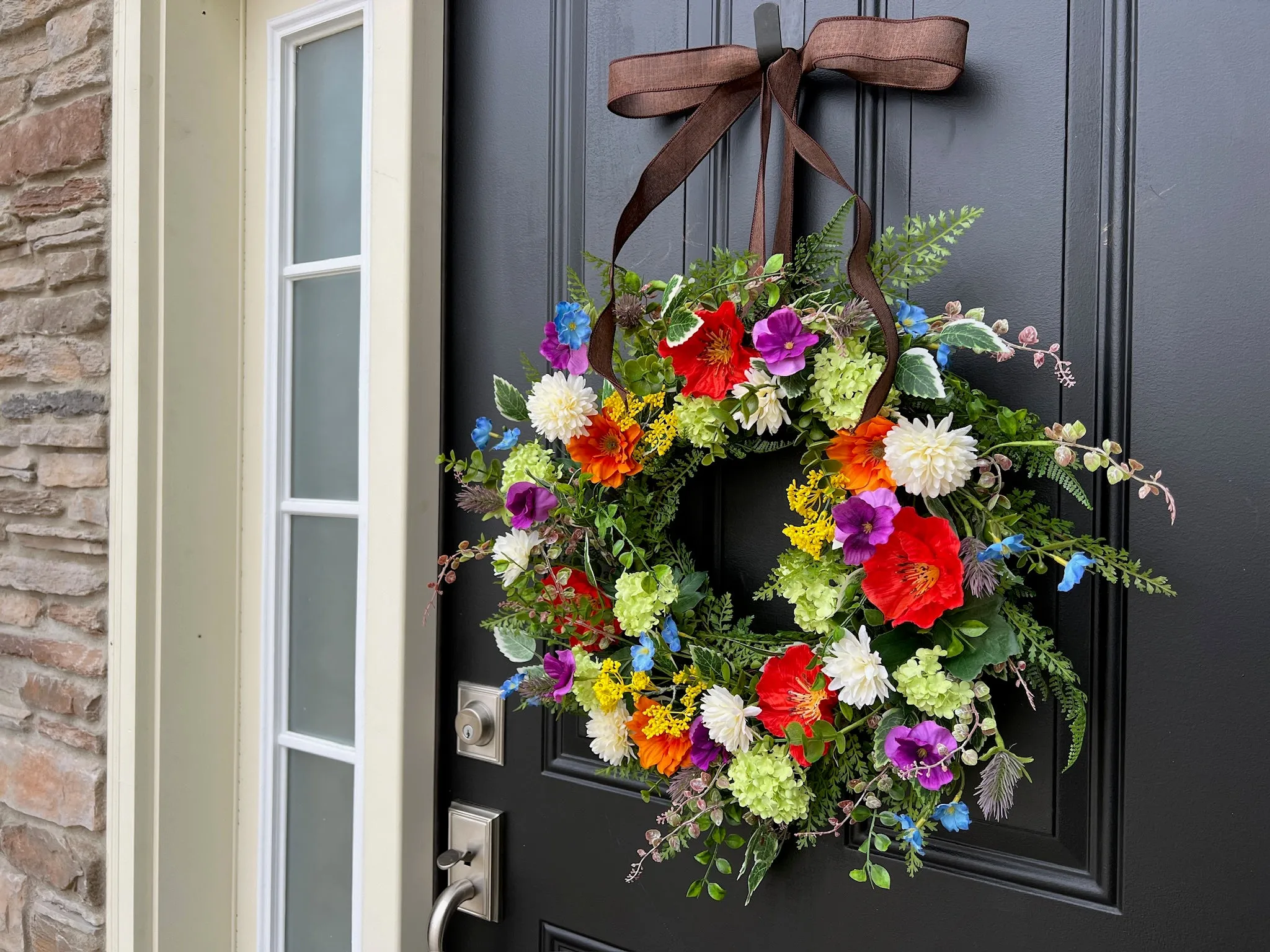 Whimsical Colorful Garden Wreath