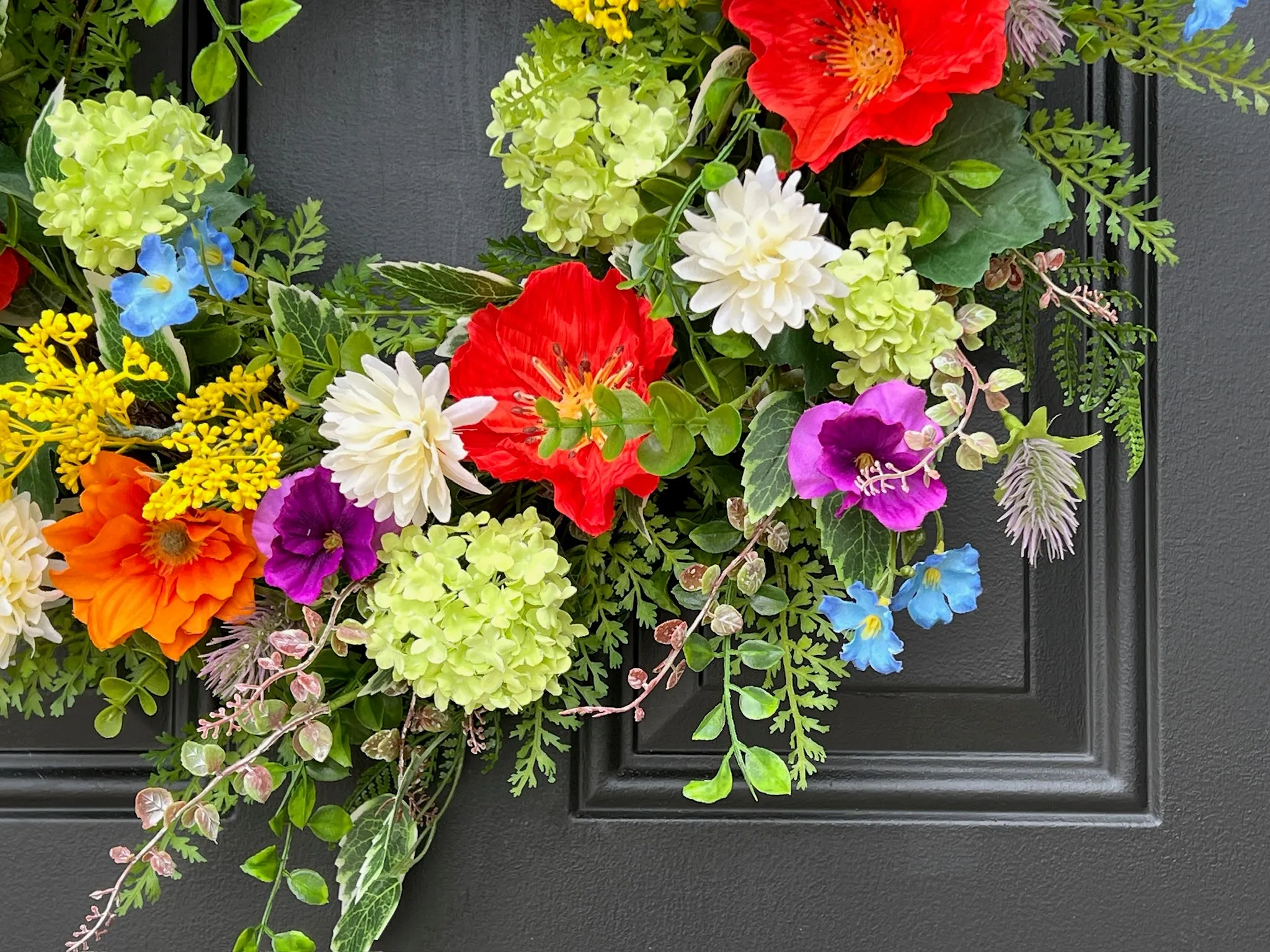 Whimsical Colorful Garden Wreath