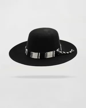 Whimsical Whispers Felt Fedora Hat in Black