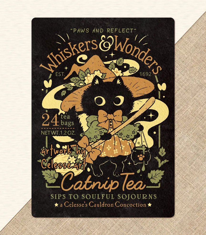 Whiskers & Wonders Catnip Tea Textured Print