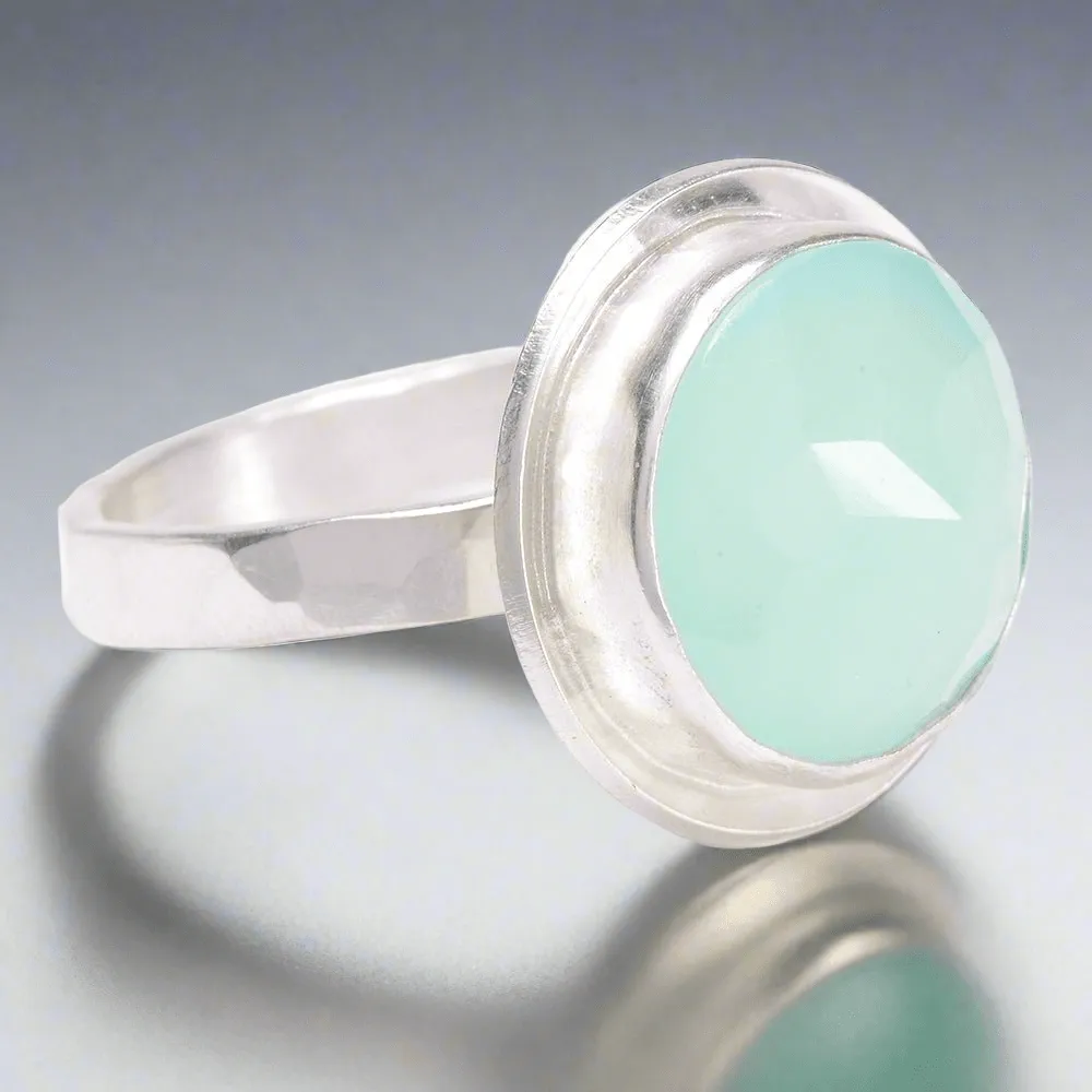 Whispering Waves Chalcedony Ring