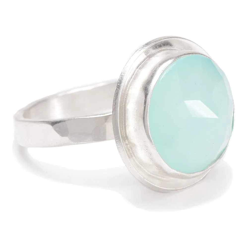 Whispering Waves Chalcedony Ring