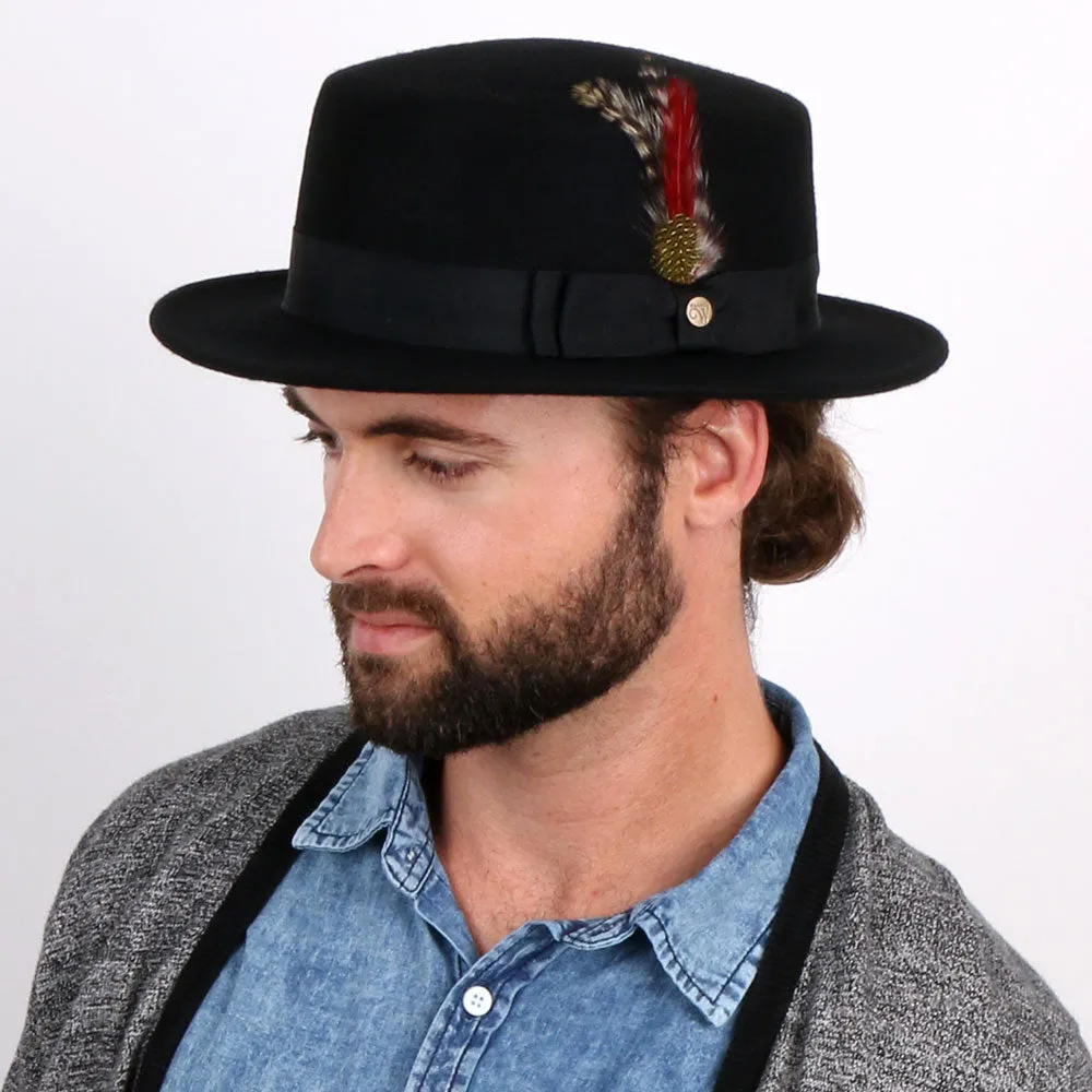 Whistler - Walrus Hats Black Wool Felt Pork Pie Hat - H7016