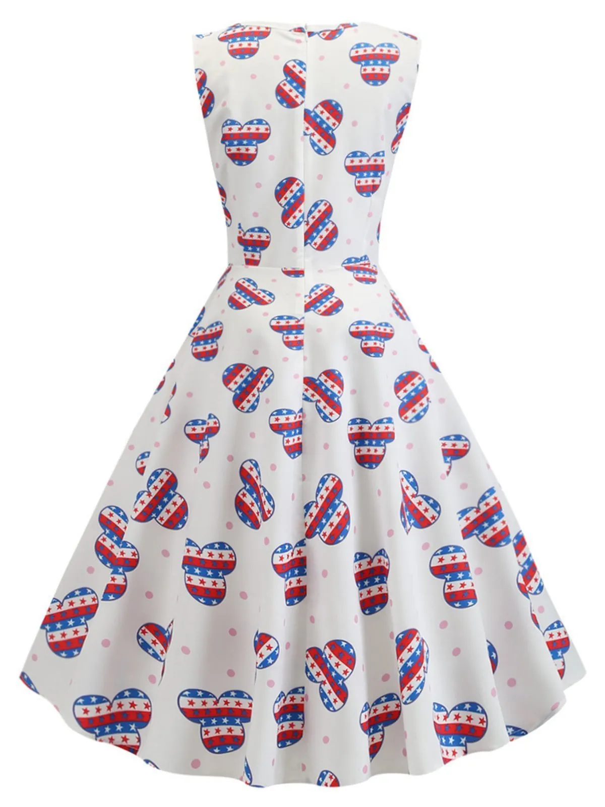 White 1950s American Flag Stars Dress