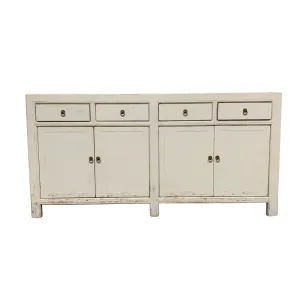 White 4-Door Wooden Cabinet