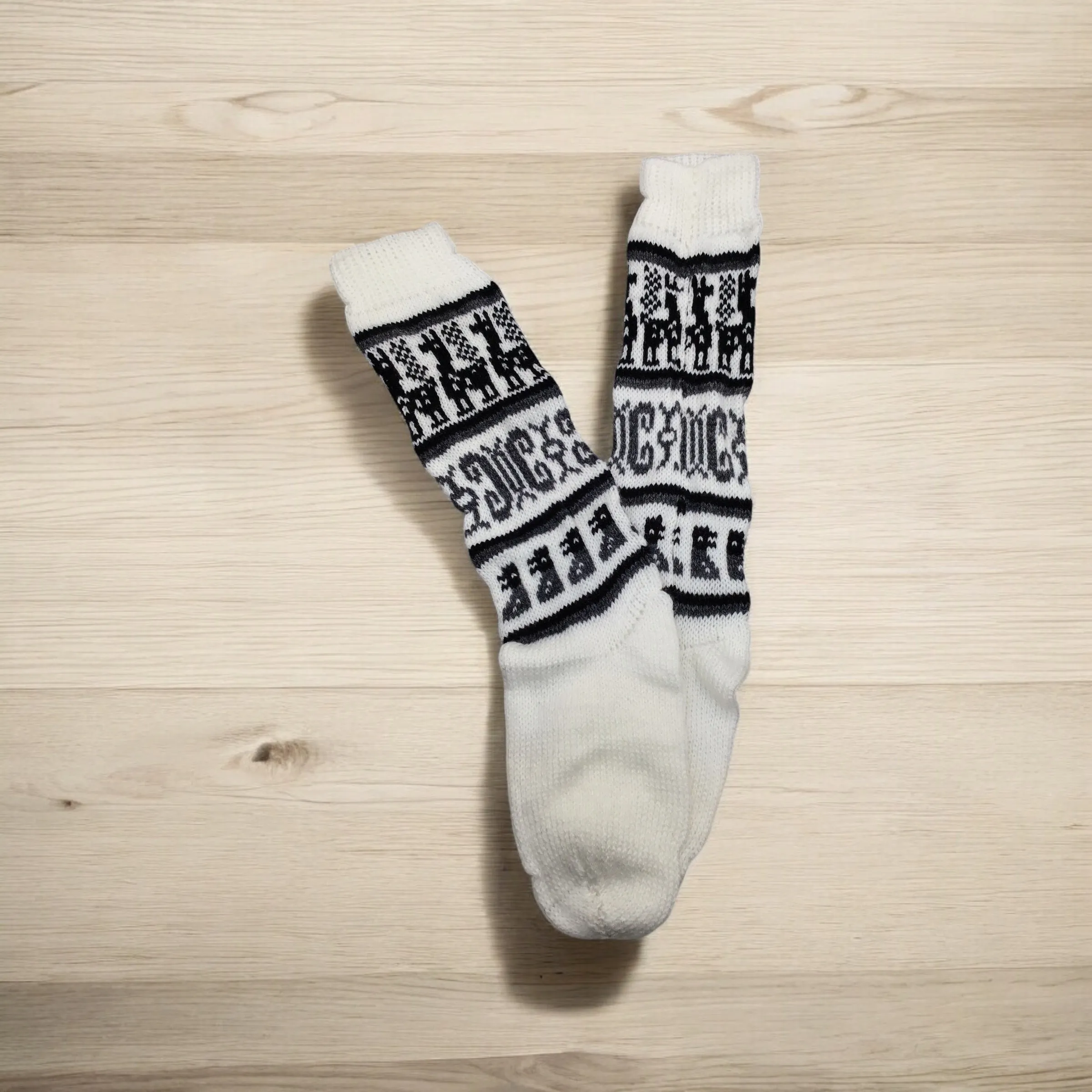 White Alpaca Wool Socks