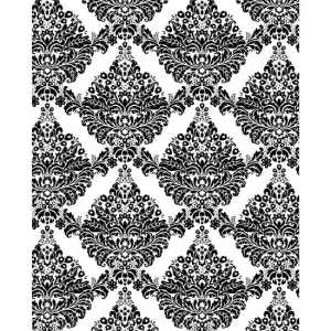 White & Black Damask Printed Backdrop