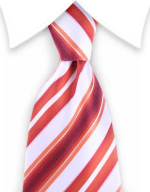 White & Burnt Orange Tie