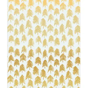 White & Gold Painted Trees Printed Backdrop