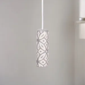 White & Grey Geometric Light Pull & Cord