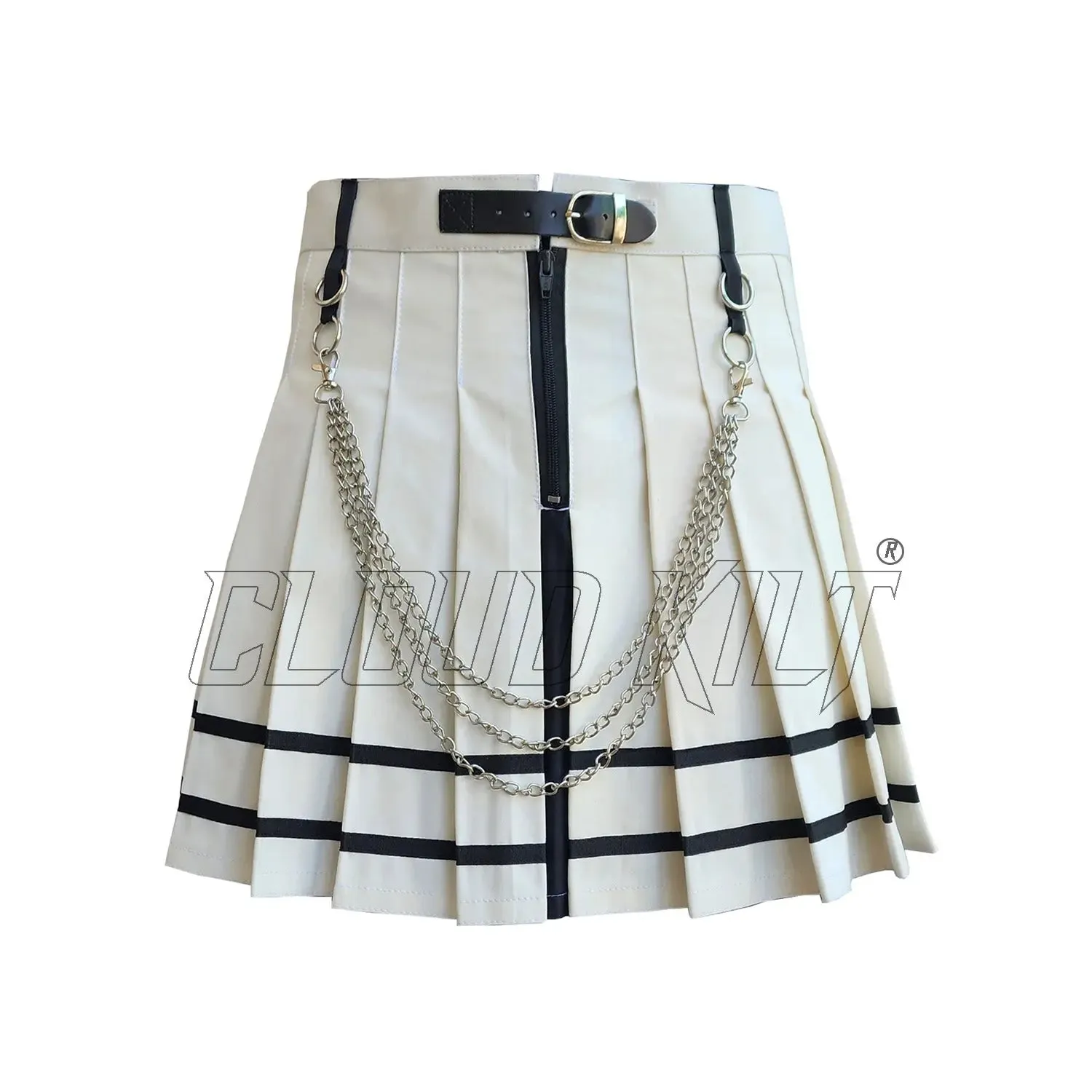 White and Black Women Fashion Kilt