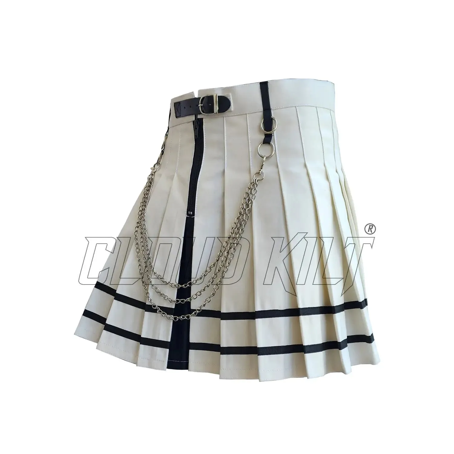 White and Black Women Fashion Kilt