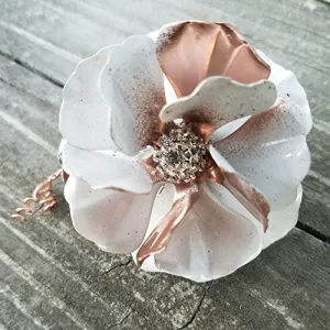 White and Copper Tone Christmas Ornament