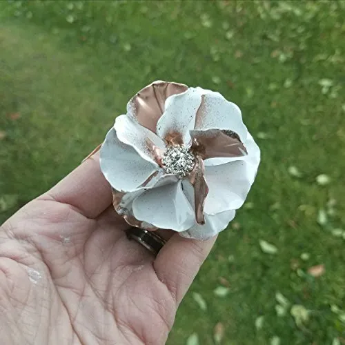 White and Copper Tone Christmas Ornament