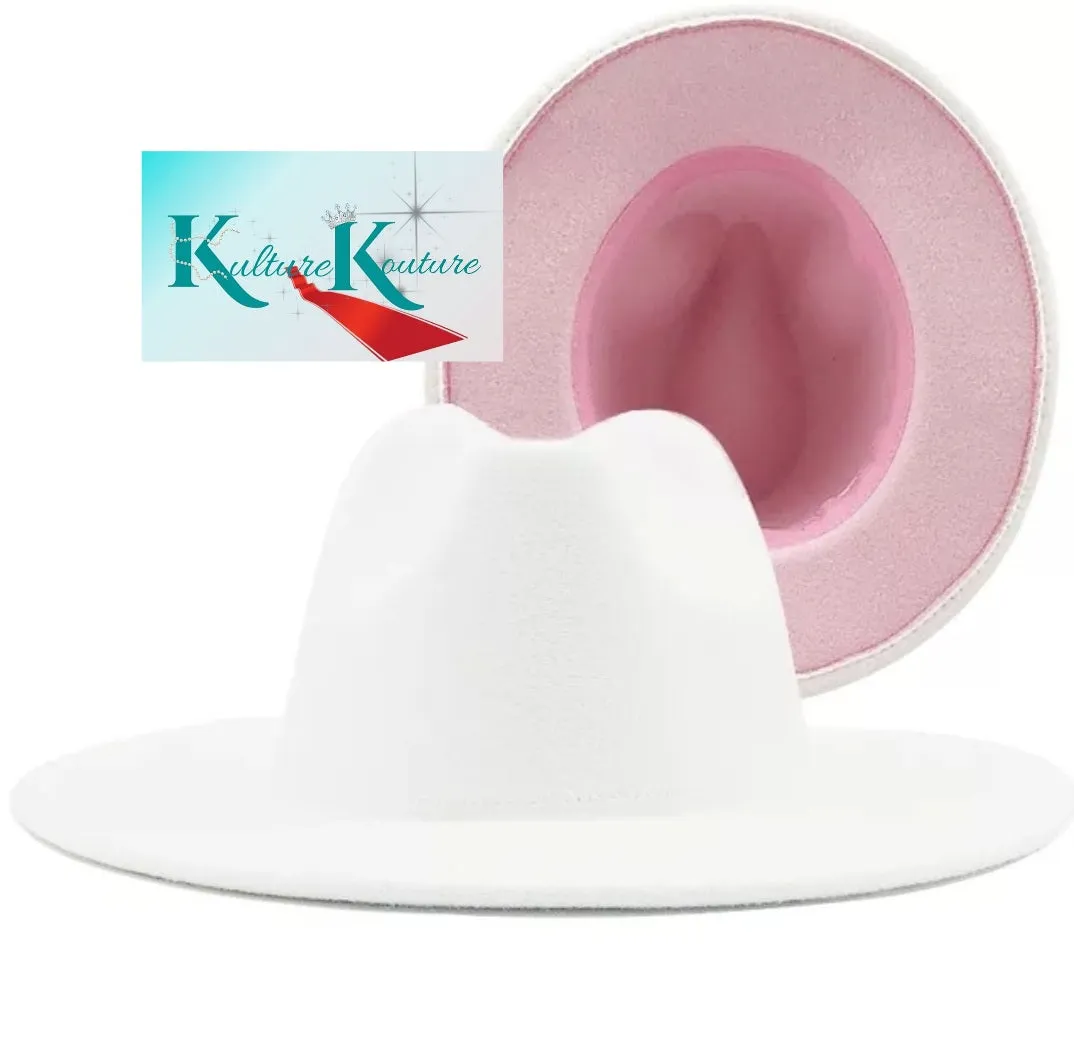 White and Rose Unisex Fedora Hat