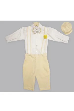 White and yellow formal outfit for boys