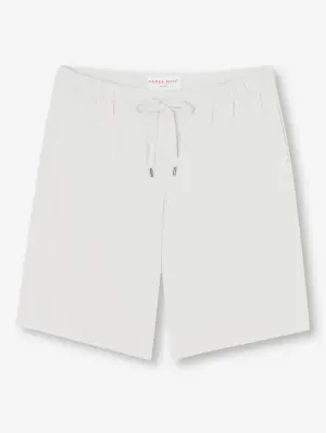 White Basel Micro Modal Stretch Men's Lounge Shorts