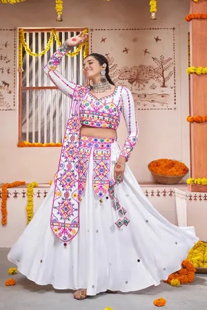 White Beautiful Work Exclusive Designer Navratri Chaniya Choli