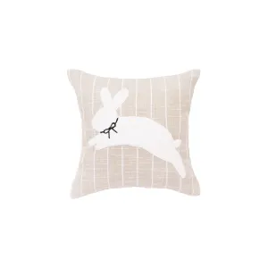 White Bunny Hop Stripe Mini Pillow