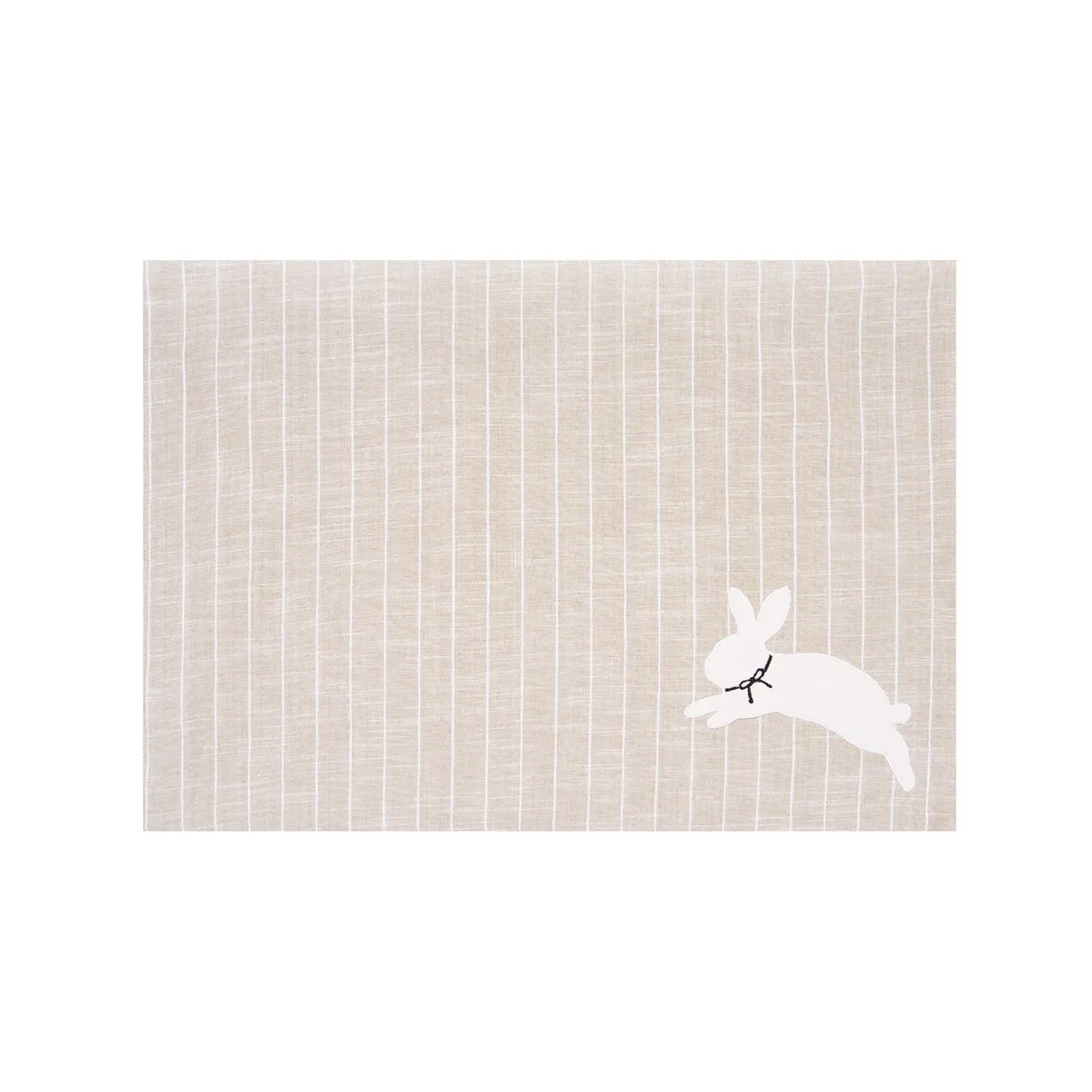 White Bunny Hop Stripe Table Linens