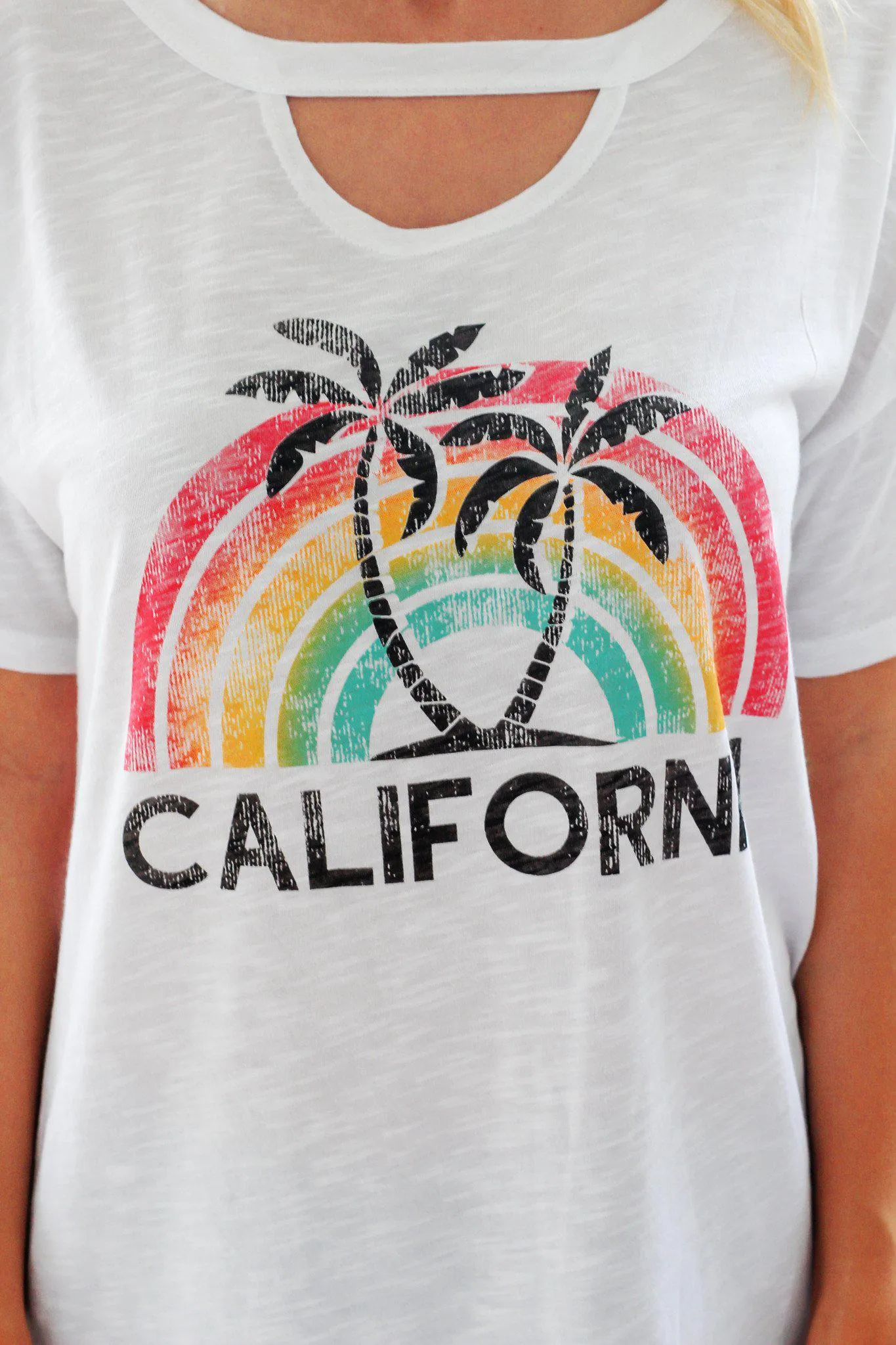 White California Top with Keyhole