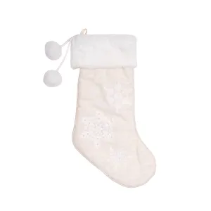 White Christmas Snowflake Stocking