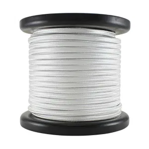 White Cloth-Covered Parallel Wire - 100 foot spool