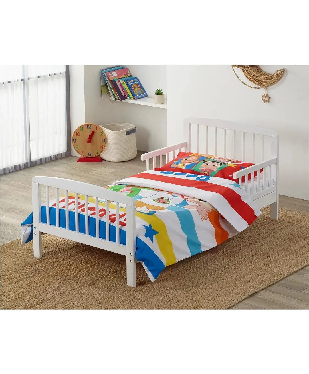 White Cocomelon Toddler Bedding Set (3 Piece)