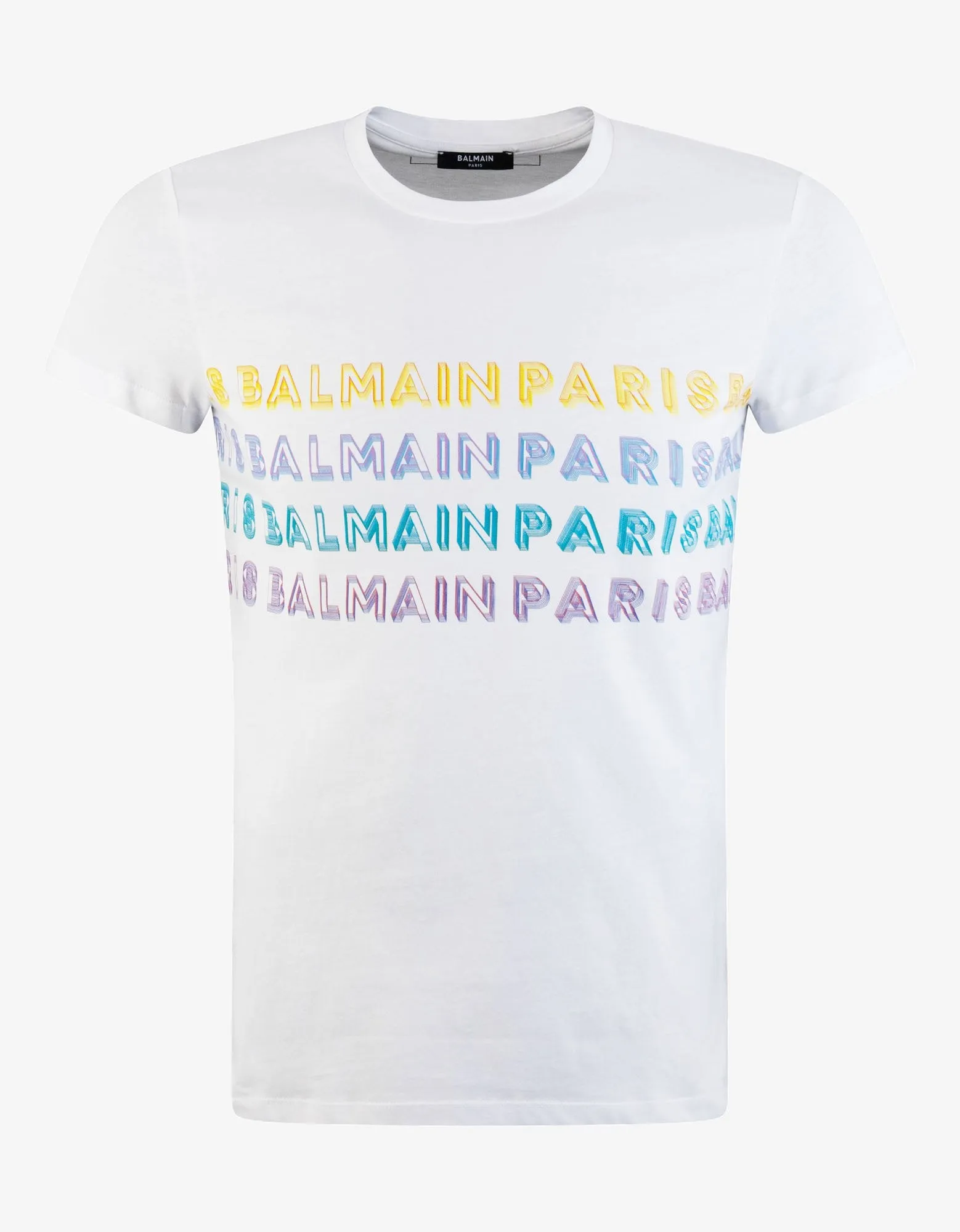 White Colourful Logos Print T-Shirt