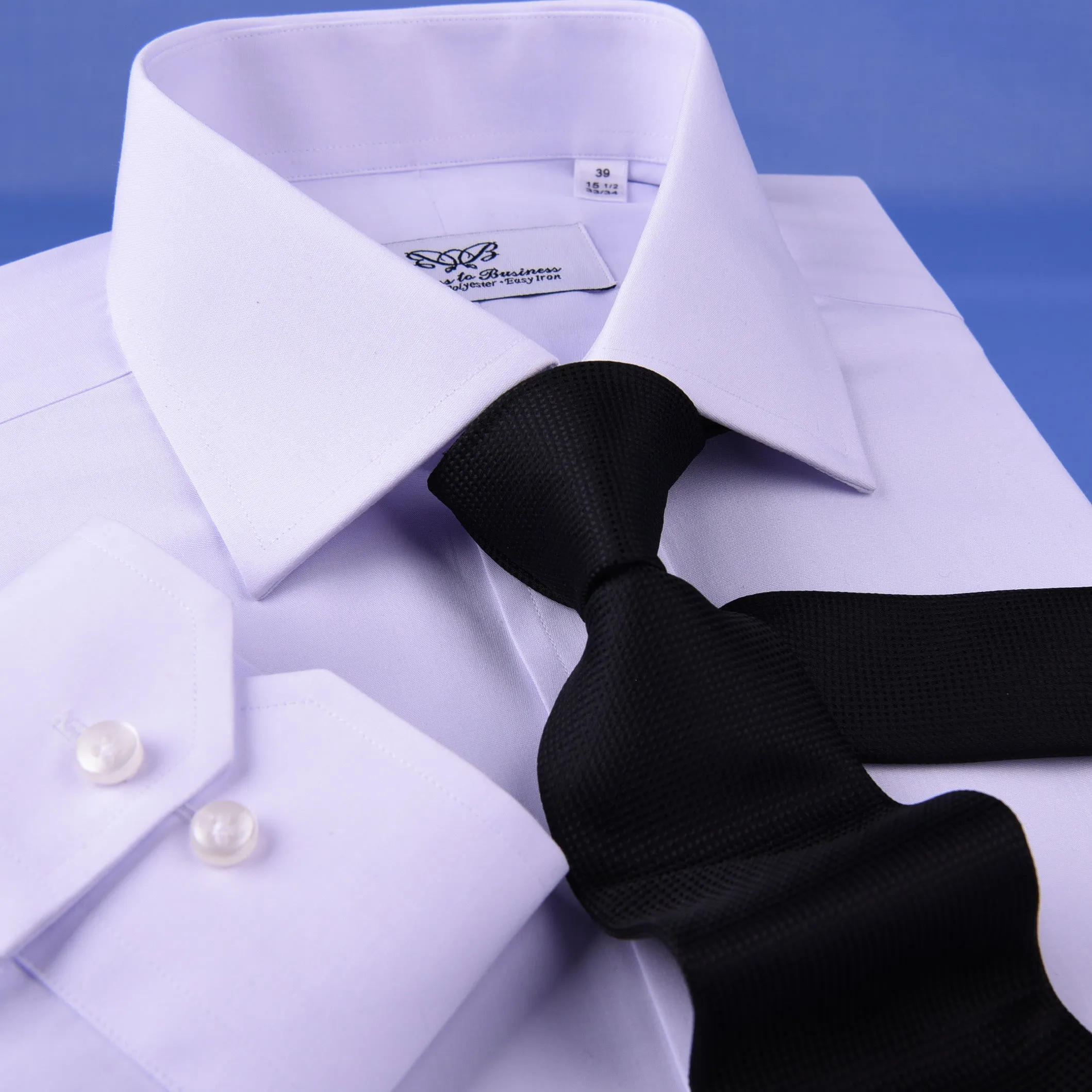 White Cotton & Polyester Easy Iron Business Professional Formal Dress Shirt