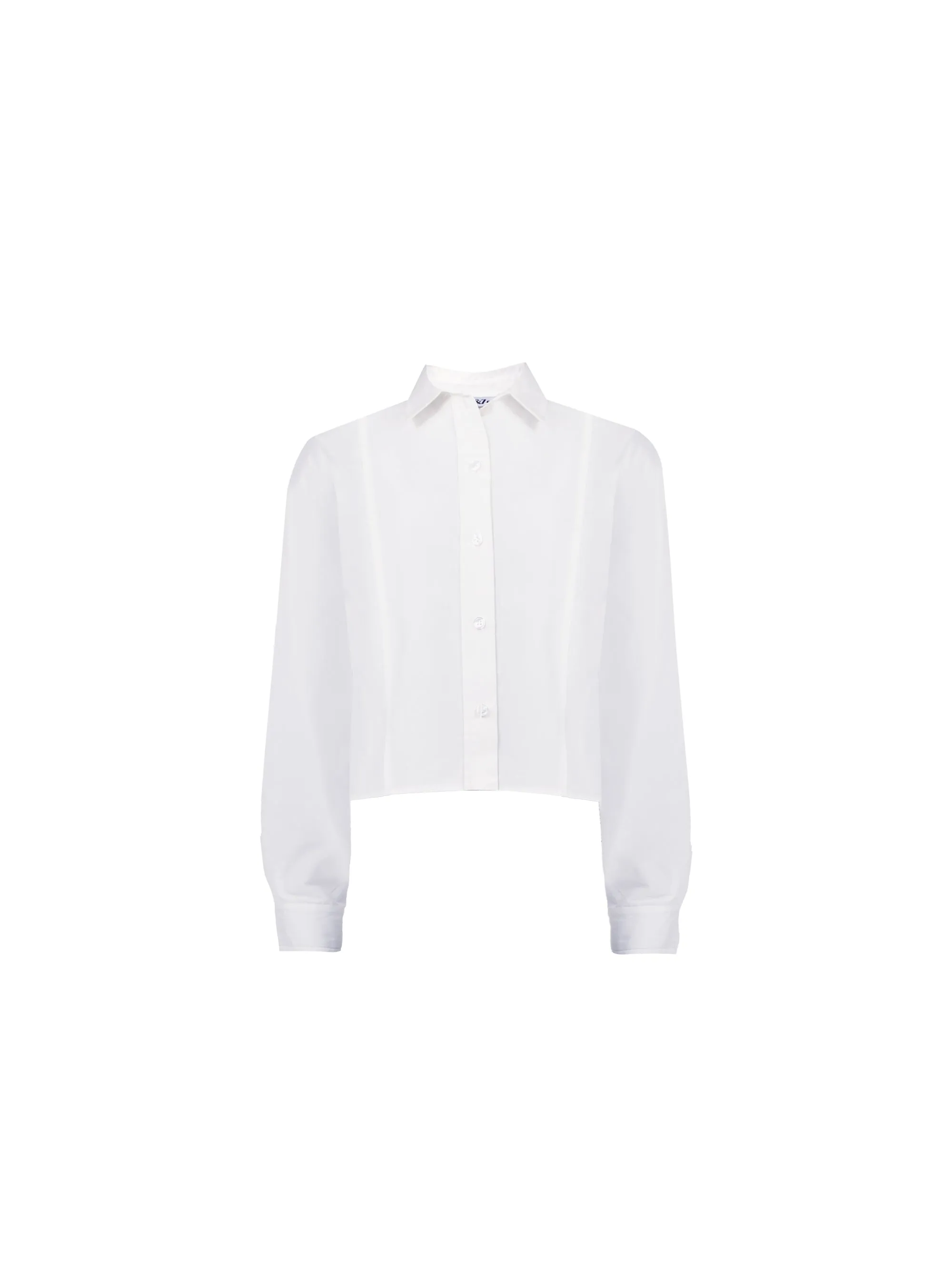 White Cropped Cotton Shirt