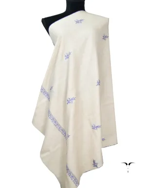 White Embroidery Pahmina Shawl 7742