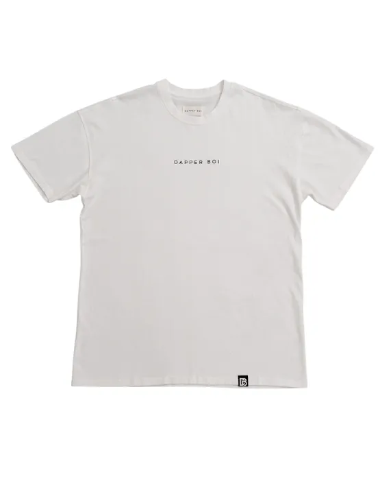 White Essential Drop Shoulder Tee