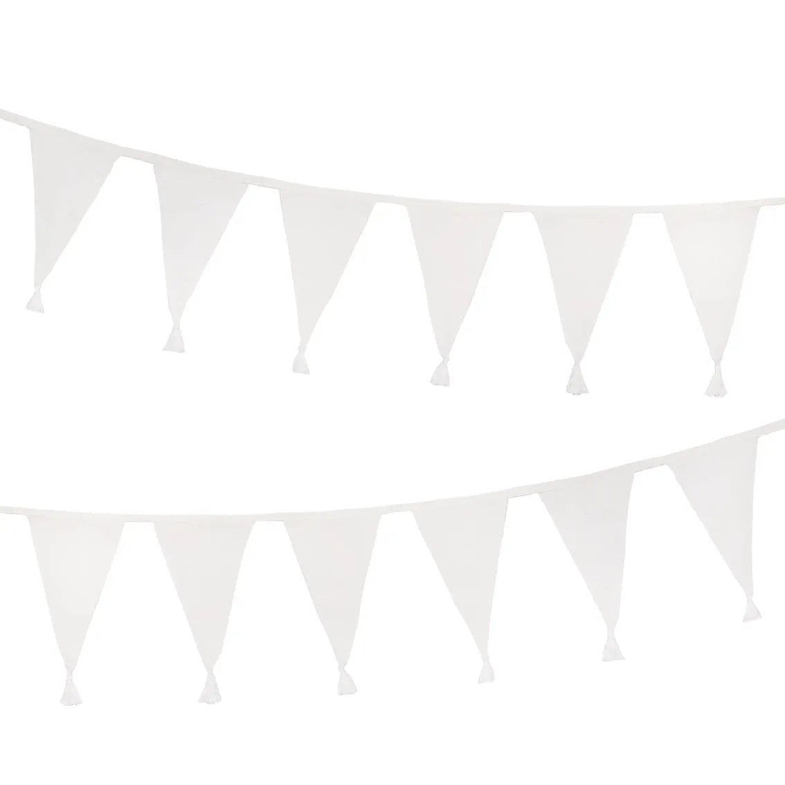 White Fabric Bunting, 4m