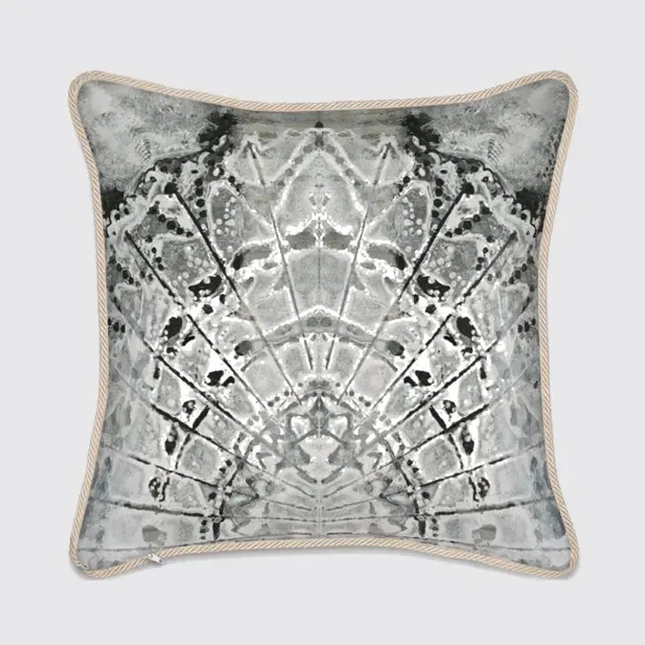 White Fan Silk Cushion