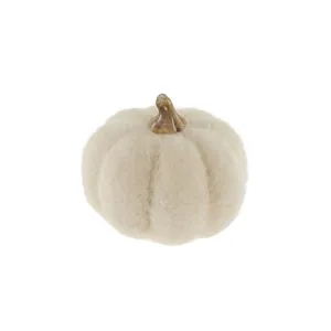 White Felt Pumpkin - Small