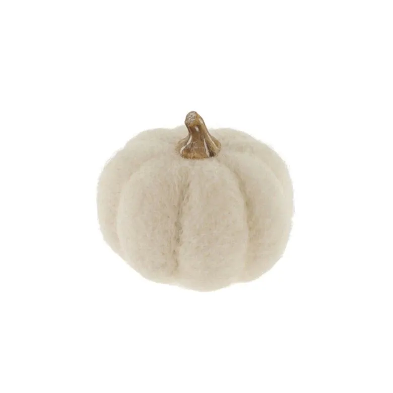 White Felt Pumpkin - Small