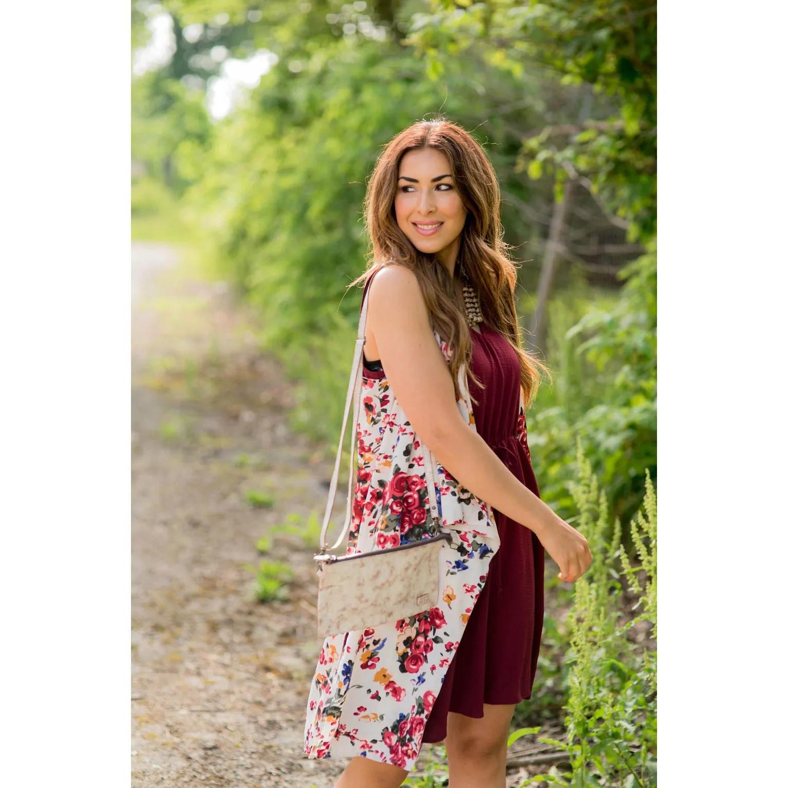 White Floral Kimono Vest