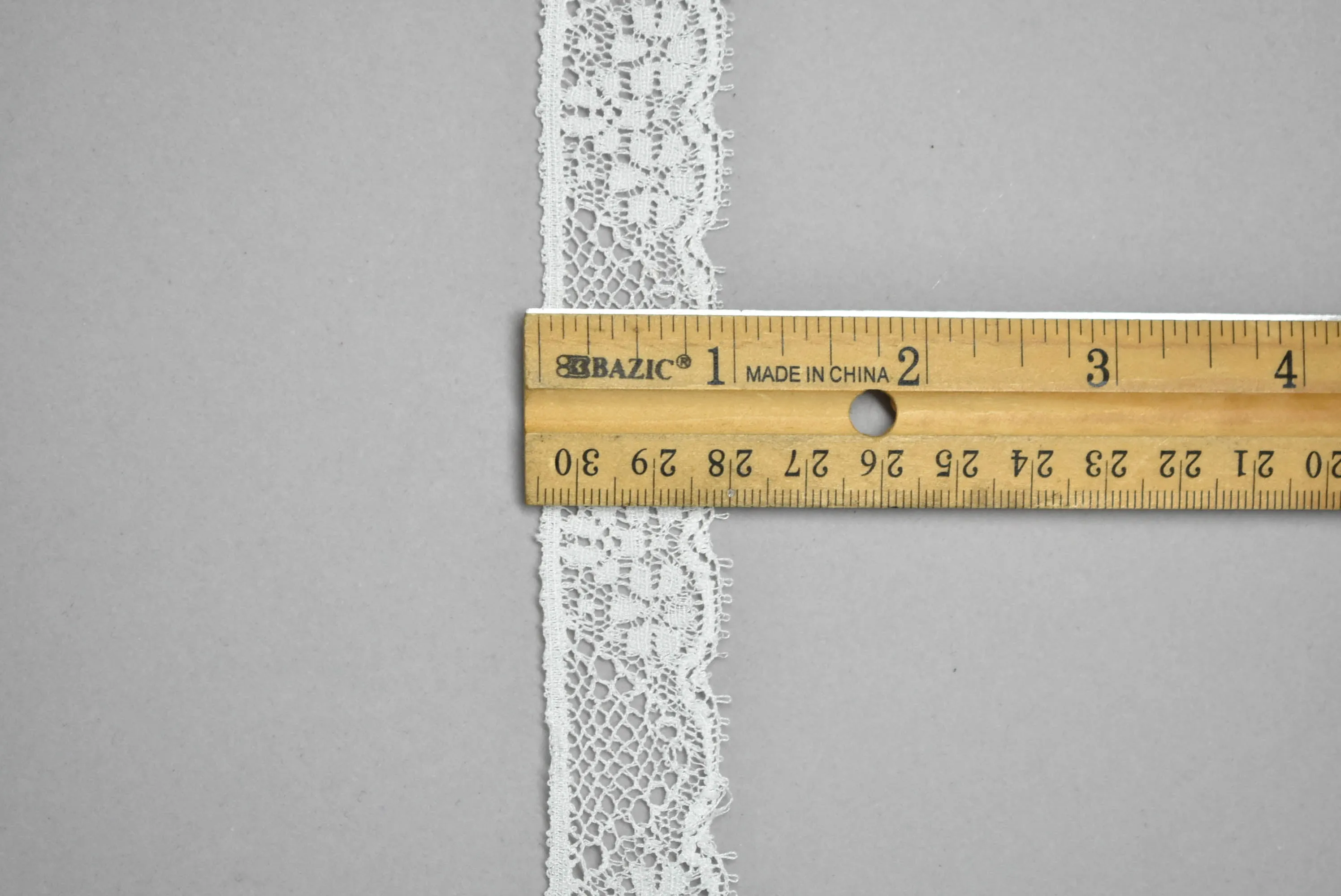 White Floral Lace Trim 1" - 1 Yard