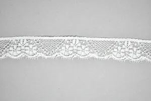 White Floral Lace Trim 1" - 1 Yard