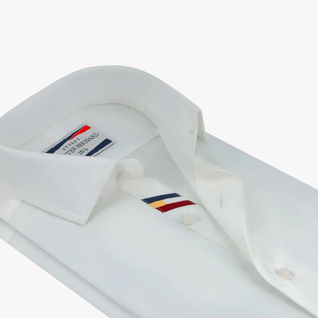 White Formal Shirt with Diagonal Blue Yellow Red OL-158