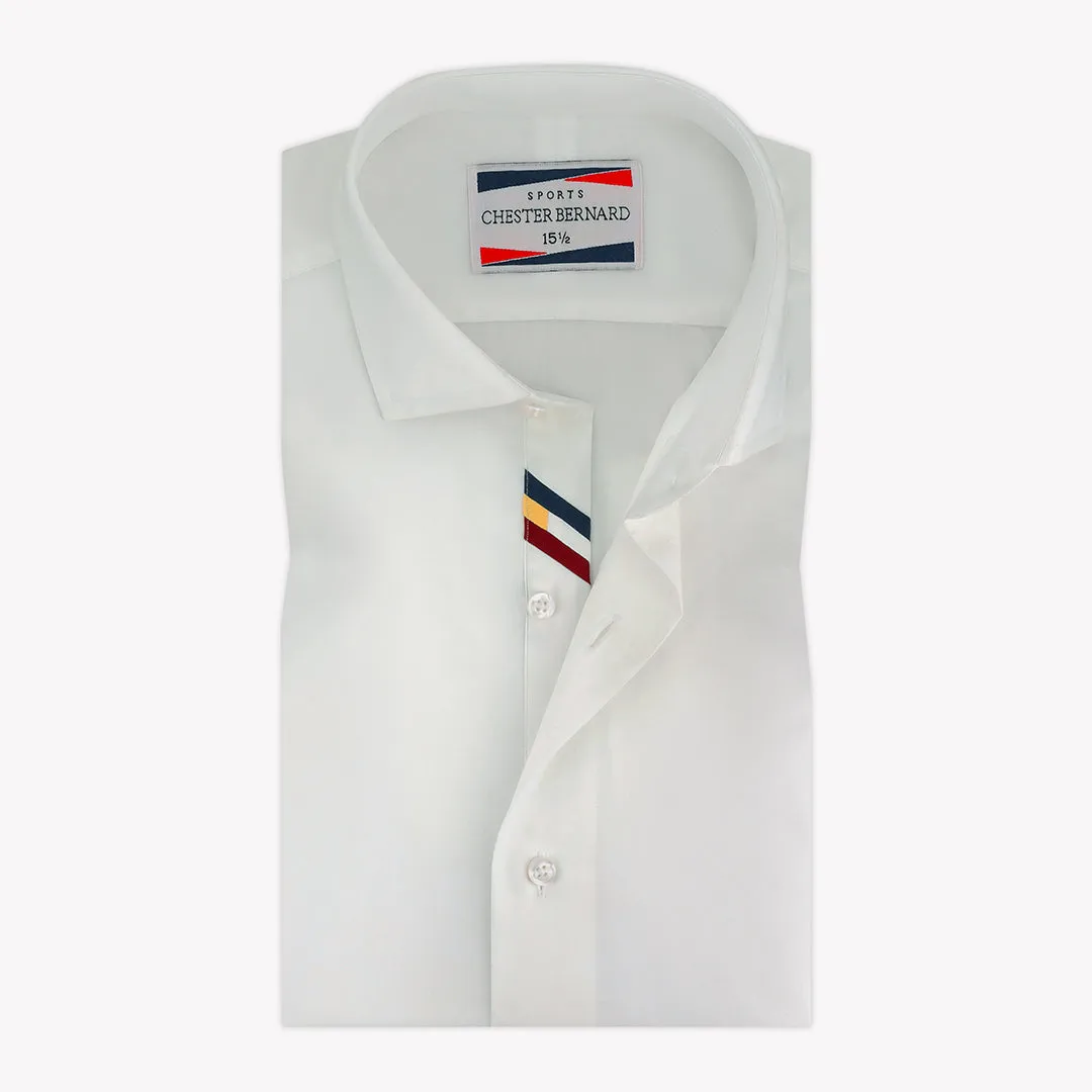 White Formal Shirt with Diagonal Blue Yellow Red OL-158