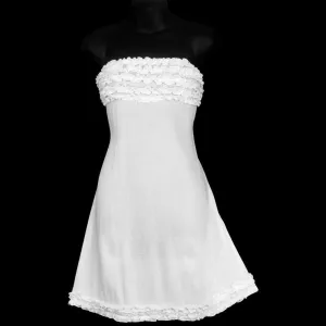 White Frilly Sarong Dress