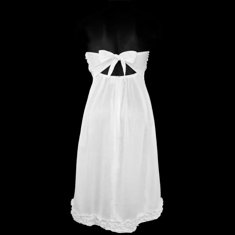 White Frilly Sarong Dress