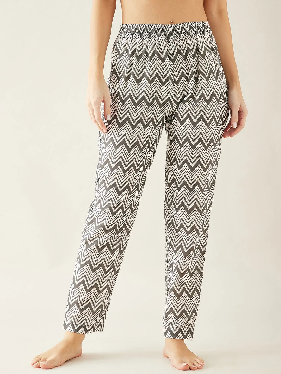 White Geometric Printed Co-ord Set