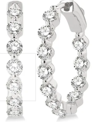 White Gold Diamond Hoop Earrings