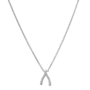 White Gold Diamond Mini Wishbone