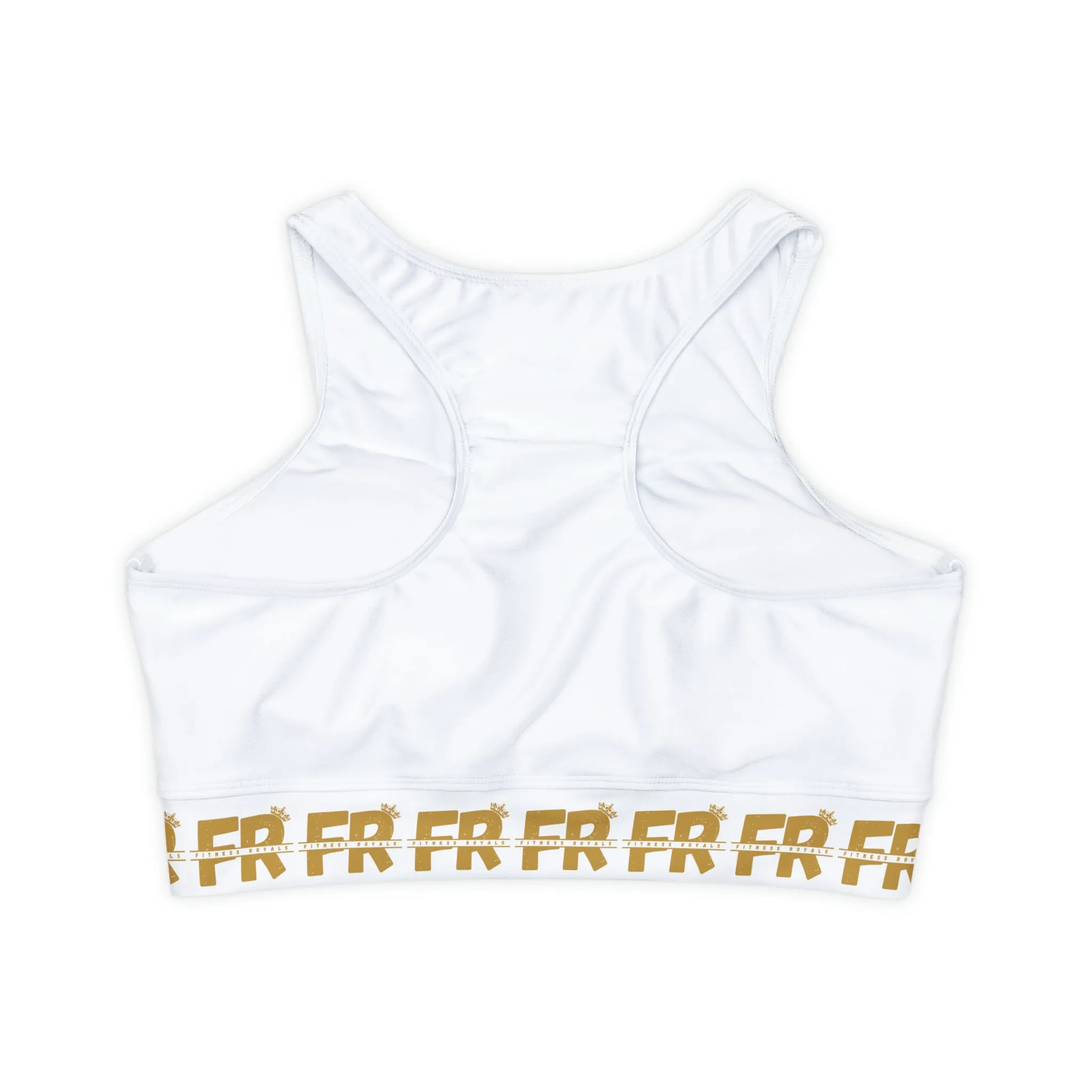 White Gold Lined, Padded Sports Bra